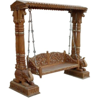 Elephant Double Pillar Teak Swing 022 - Image 9