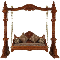 Double swan jaali seat teak swing - Image 2