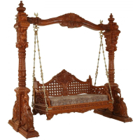 Double swan jaali seat teak swing - Image 1