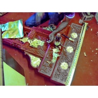 Fine Jaali Pillar Teak Swing | Carved Wooden Swing | Wooden Jhoola - Image 4