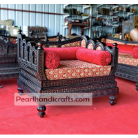 Marwadi Maharaja Hand carved teak Sofa - Image 3