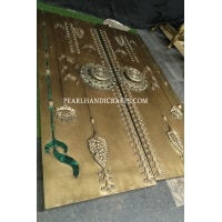 Quartz lotus brass teak door - Image 4