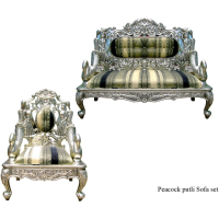 Silver/ Metal Peacock Sofa - Image 6