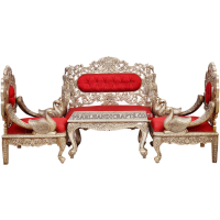 Silver/ Metal Peacock Sofa - Image 9