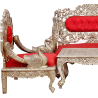 Silver/ Metal Peacock Sofa - Image 7