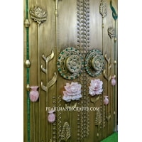 Quartz lotus brass teak door - Image 3