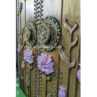 Quartz lotus brass teak door - Image 2