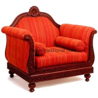 Maharani Flower Teak Sofa - Image 3