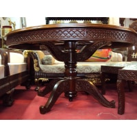 Teak Wood  Flower Shape Dining- 023 - Image 4