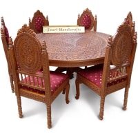 Jaisalmer fine carved dining teak chair - Image 3