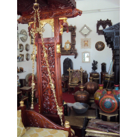 Fine Jaali Pillar Teak Swing | Carved Wooden Swing | Wooden Jhoola - Image 6