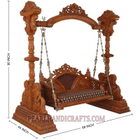 Round Neck Peacock Teak Swing - Image 9