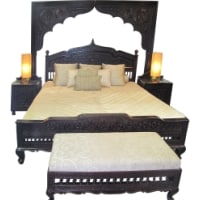Maharaja Teak Hand Carved Bed - Image 2