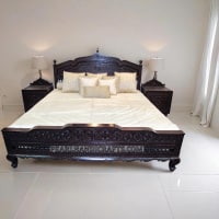 Maharaja Teak Hand Carved Bed - Image 1