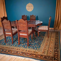 Teak Dining With Arc Shape-017 - Image 8