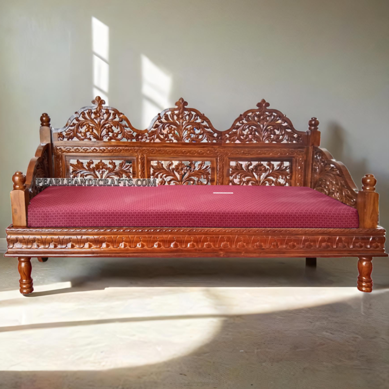 handcrafted traditional teak sofa