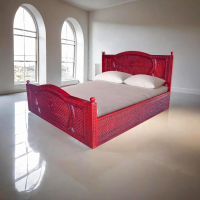 Carved Teak Bed 033 - Image 1