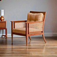 Dutch rattan Sheesham wood arm chair - Image 1