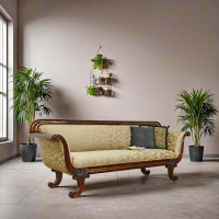 Elegant lobby teak wood sofa - Image 5