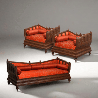 Marwadi Maharaja Hand carved teak Sofa - Image 1