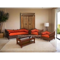 Marwadi Maharaja Hand carved teak Sofa - Image 15
