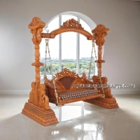 Round Neck Peacock Teak Swing - Image 1