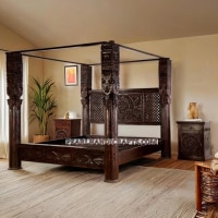 Canopy Bed with solid pillar - Image 1